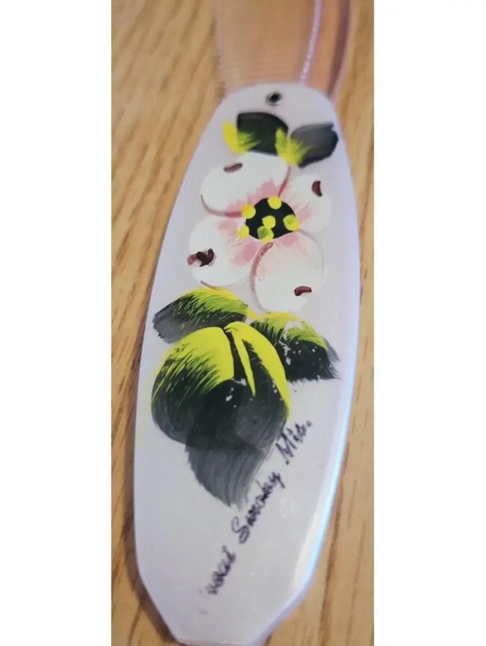 Hand Painted VTG Folding Pocket Comb Great Smoky Mts Dogwood Pink Made in USA